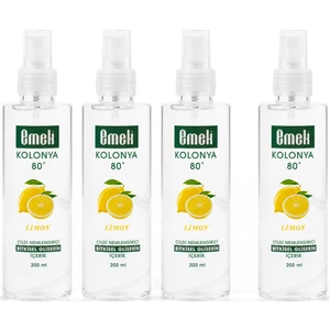 Gliserinli Kolonya Limon 4 Adet 200 ml Sprey