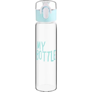 My Bottle Otomatik Tuşlu Kapaklı, Kilitli, Borosilikat, Cam Matara 470 ml