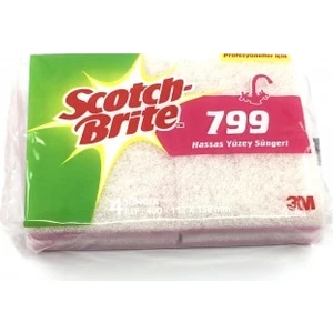 Scotch Brite 799 Hassas Yüzey Süngeri 4'lü Pembe