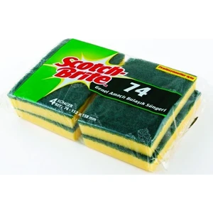 Scotch Brite 74 Yeşil Klasik Bulaşık Süngeri 4'lü