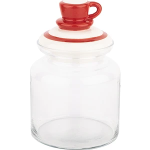 Kırmızı Kupa Seramik Kapaklı Kavanoz 1085 ml