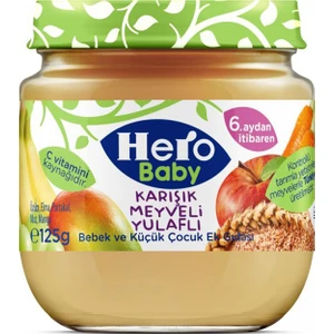 Hero Baby  Karışık Meyveli Tahıllı Bebek Maması 125 gr - 12'li