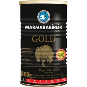 Gold Mega Siyah Zeytin 201-230 (Xl) 800  gr Teneke 1'li
