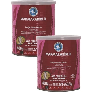 Hiper Az Tuzlu Siyah Zeytin 231-260 (L) 400  gr Teneke 2'li