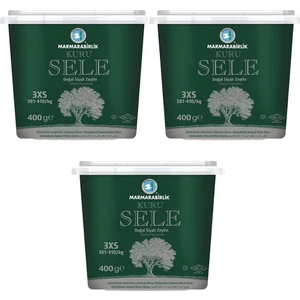 Kuru Sele Siyah Zeytin 381-410 (3Xs) 400  gr Pet 3'lü