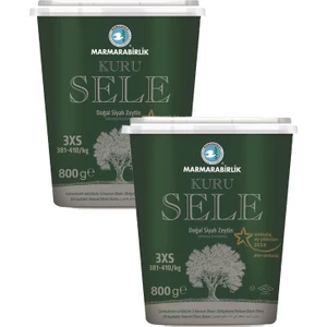 Kuru Sele Siyah Zeytin 381-410 (3Xs) 800  gr Pet 2'li
