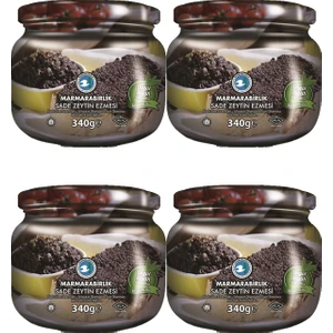 Siyah Sade Ezme Zeytin 340  gr Cam 4'lü