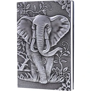 Suni Deri 3D Kabartmalı A5  Defter Gümüş