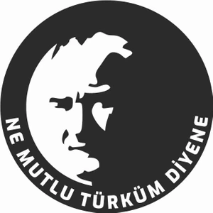 Sticker Atölyesi Atatürk - Ne Mutlu Türküm Diyene (Siyah Beyaz) Sticker - 11023
