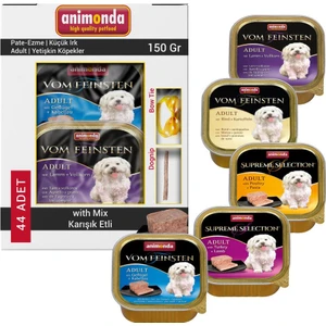 Karışık Ezme Küçük Irk Köpek Konservesi 44x150 gr ve Dognip-Köpek Papyonu