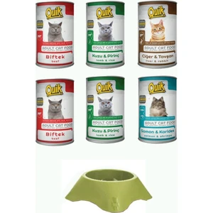 Konserve Kedi Maması 6 Adet ve Mama Kabı