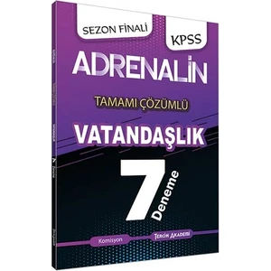 Tercih Akademi Yayınları Kpss Adrenalin Tamamı Çözümlü Vatandaşlık 7 Deneme