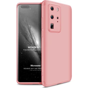 Huawei P40 Pro Kılıf Double Dip 360 Protective Rose Gold