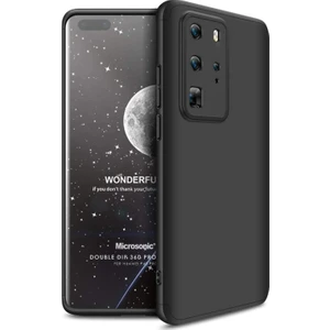 Huawei P40 Pro Kılıf Double Dip 360 Protective Siyah