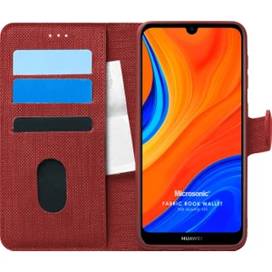 Huawei Y6S Kılıf Fabric Book Wallet Kırmızı