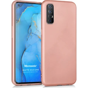 Matte Silikon Oppo Reno 3 Pro Kılıf Rose Gold