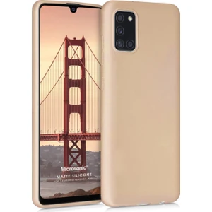 Matte Silikon Samsung Galaxy A31 Kılıf Gold