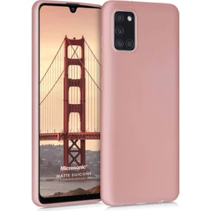 Matte Silikon Samsung Galaxy A31 Kılıf Rose Gold