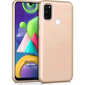 Matte Silikon Samsung Galaxy M21 Kılıf Gold