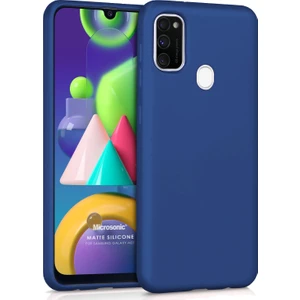 Matte Silikon Samsung Galaxy M21 Kılıf Lacivert