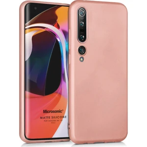 Matte Silikon Xiaomi Mi 10 Pro Kılıf Rose Gold