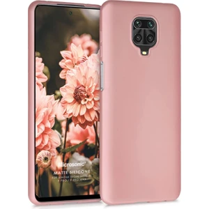 Matte Silikon Xiaomi Redmi Note 9 Pro Kılıf Rose Gold