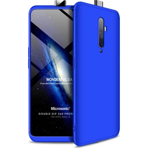 Oppo Reno 2Z Kılıf Double Dip 360 Protective Mavi