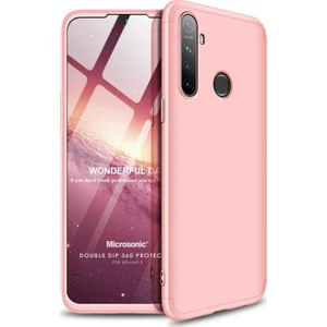 Realme 5 Kılıf Double Dip 360 Protective Rose Gold