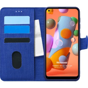 Samsung Galaxy A11 Kılıf Fabric Book Wallet Lacivert