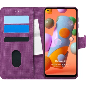 Samsung Galaxy A11 Kılıf Fabric Book Wallet Mor