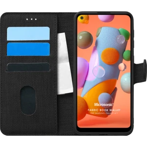 Samsung Galaxy A11 Kılıf Fabric Book Wallet Siyah