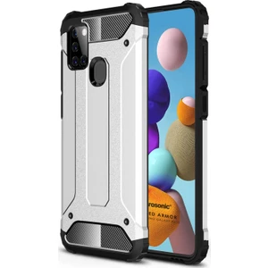 Samsung Galaxy A21s Kılıf Rugged Armor Gümüş