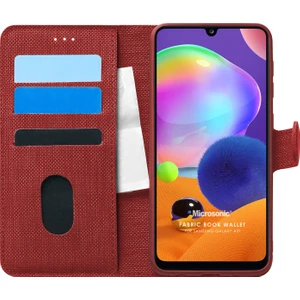 Samsung Galaxy A31 Kılıf Fabric Book Wallet Kırmızı
