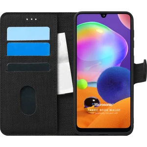 Samsung Galaxy A31 Kılıf Fabric Book Wallet Siyah
