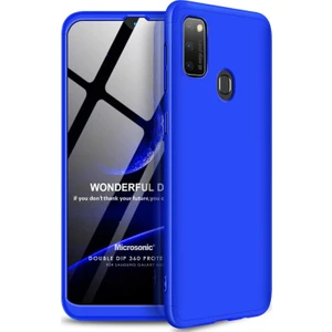 Samsung Galaxy M21 Kılıf Double Dip 360 Protective Mavi