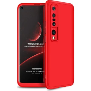 Xiaomi Mi 10 Kılıf Double Dip 360 Protective Kırmızı