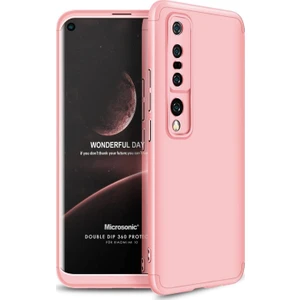 Xiaomi Mi 10 Kılıf Double Dip 360 Protective Rose Gold