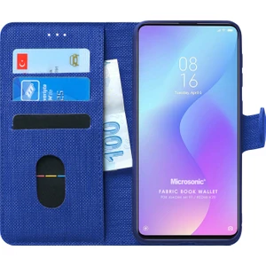 Xiaomi Mi 9T Kılıf Fabric Book Wallet Lacivert