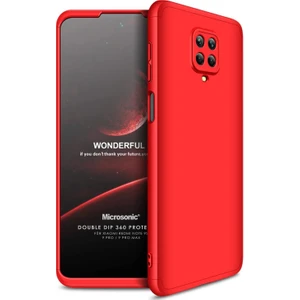 Xiaomi Redmi Note 9 Pro Kılıf Double Dip 360 Protective Kırmızı