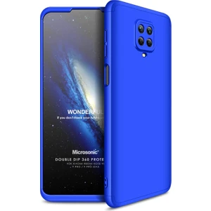 Xiaomi Redmi Note 9 Pro Kılıf Double Dip 360 Protective Mavi