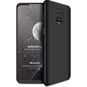 Xiaomi Redmi Note 9 Pro Kılıf Double Dip 360 Protective Siyah