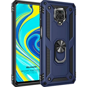 Xiaomi Redmi Note 9S Kılıf Military Ring Holder Lacivert