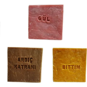 Ardıç Katranı Bıttım Sabunu ve Gül Sabunu 155 gr 3'lü Paket
