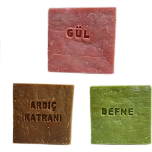 Ardıç Katranı Defne Sabunu ve Gül Sabunu 155 gr 3'lü Paket