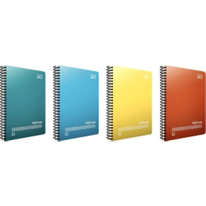 Fresco Spiralli PP Kapak A5 96 Yaprak Defter Seti - 2 Kareli, 2 Çizgili 4'lü