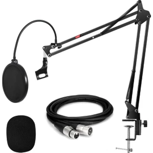 Nb39PSX Set Stüdyo Masa Mikrofon Standı Pop Filtre XLR Kablo