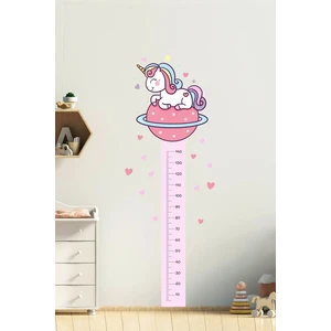 Kt Decoration Sevimli Unicorn Galaksi Boy Ölçer Duvar Sticker Seti