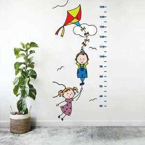 Kt Decoration Uçurtma Uçuran Sevimli Çocuklar Boy Ölçer Sticker