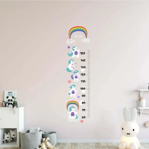 Kt Decoration Unicorn Sevimli Atlar Boy Ölçer Çocuk Odası Duvar Dekorasyonu