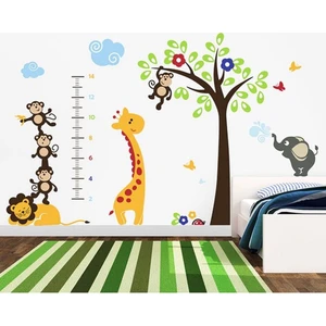 Kt Decoration Zürafa Aslan Maymun Fil Boy Ölçer Çocuk Odası Duvar Sticker